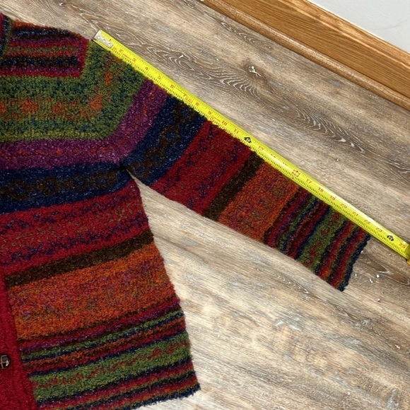 Appleseeds Women’s Size Large Crewneck Cardigan Sweater Multi Color Button Up - Picture 8 of 13